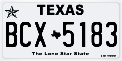 TX license plate BCX5183