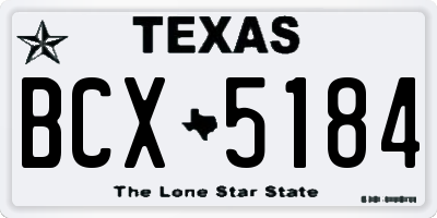 TX license plate BCX5184