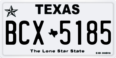 TX license plate BCX5185