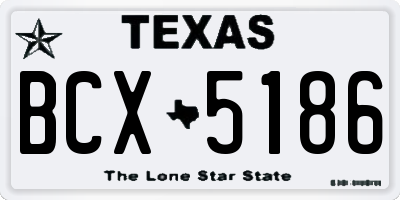TX license plate BCX5186