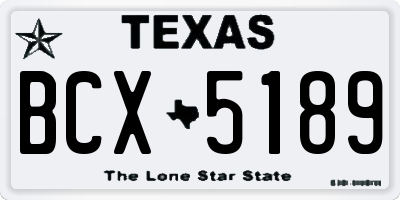 TX license plate BCX5189