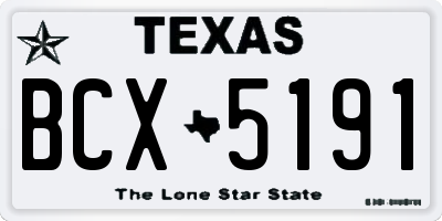 TX license plate BCX5191