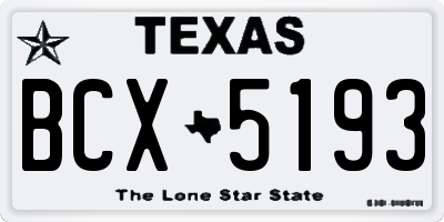 TX license plate BCX5193