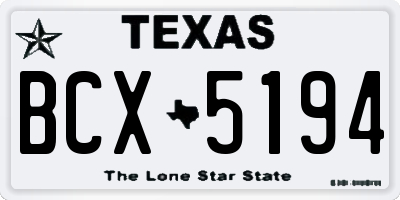 TX license plate BCX5194