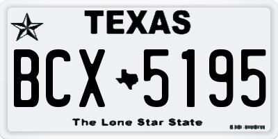 TX license plate BCX5195