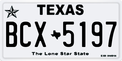 TX license plate BCX5197