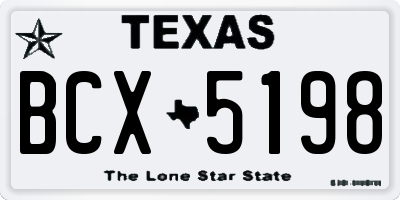 TX license plate BCX5198