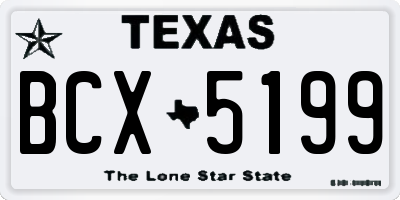 TX license plate BCX5199