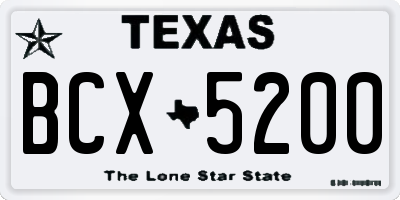 TX license plate BCX5200