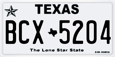TX license plate BCX5204