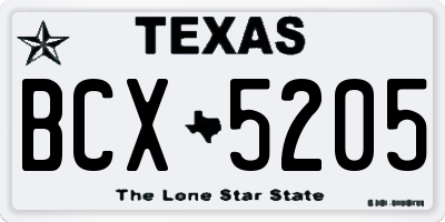 TX license plate BCX5205