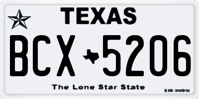 TX license plate BCX5206