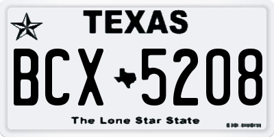TX license plate BCX5208