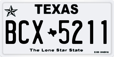 TX license plate BCX5211