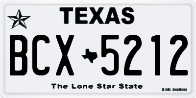TX license plate BCX5212