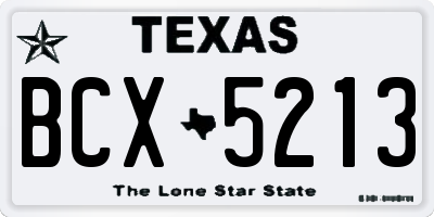 TX license plate BCX5213
