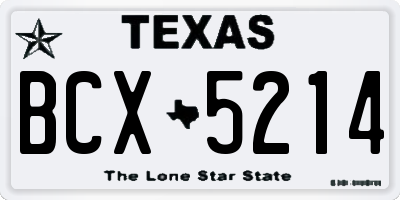 TX license plate BCX5214