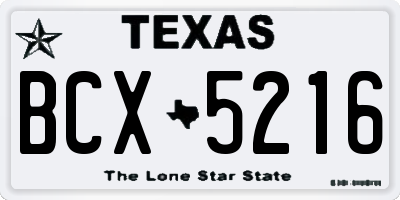 TX license plate BCX5216
