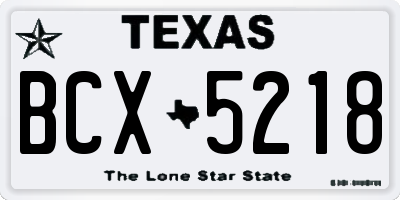 TX license plate BCX5218