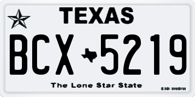 TX license plate BCX5219