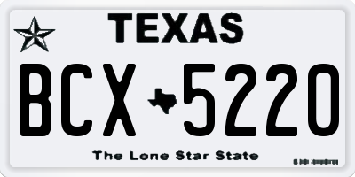 TX license plate BCX5220