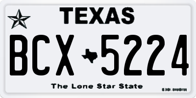 TX license plate BCX5224