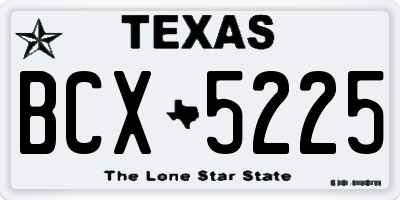 TX license plate BCX5225