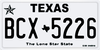 TX license plate BCX5226