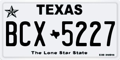 TX license plate BCX5227