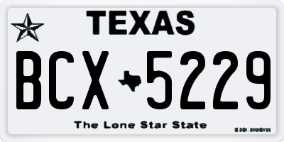 TX license plate BCX5229