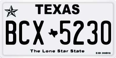 TX license plate BCX5230