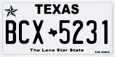 TX license plate BCX5231
