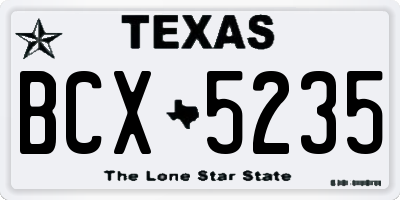 TX license plate BCX5235