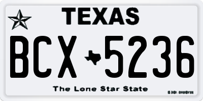 TX license plate BCX5236