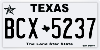 TX license plate BCX5237