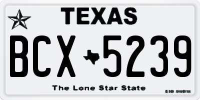 TX license plate BCX5239