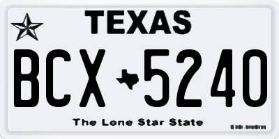 TX license plate BCX5240