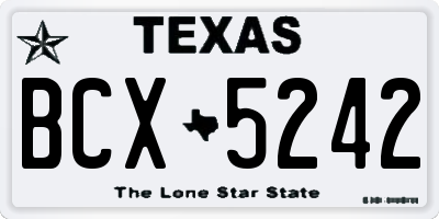 TX license plate BCX5242