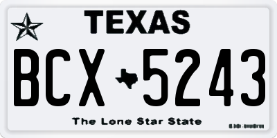 TX license plate BCX5243