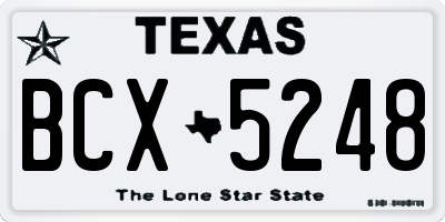 TX license plate BCX5248