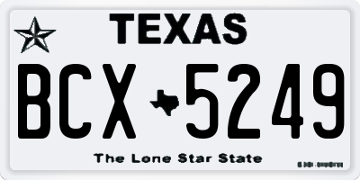 TX license plate BCX5249