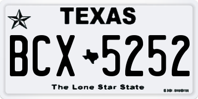 TX license plate BCX5252