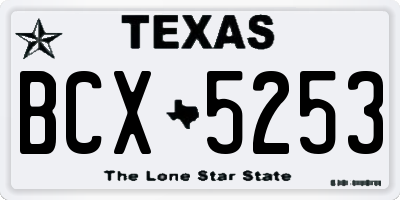 TX license plate BCX5253