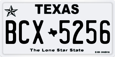 TX license plate BCX5256