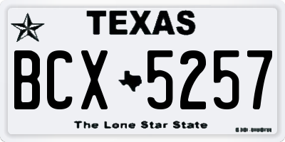 TX license plate BCX5257