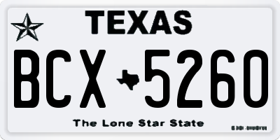 TX license plate BCX5260