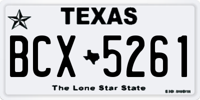 TX license plate BCX5261