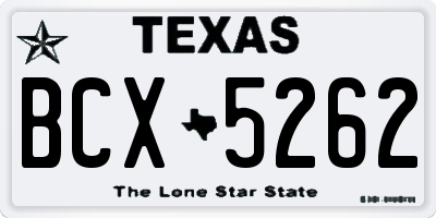 TX license plate BCX5262