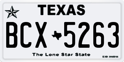 TX license plate BCX5263