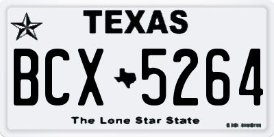TX license plate BCX5264